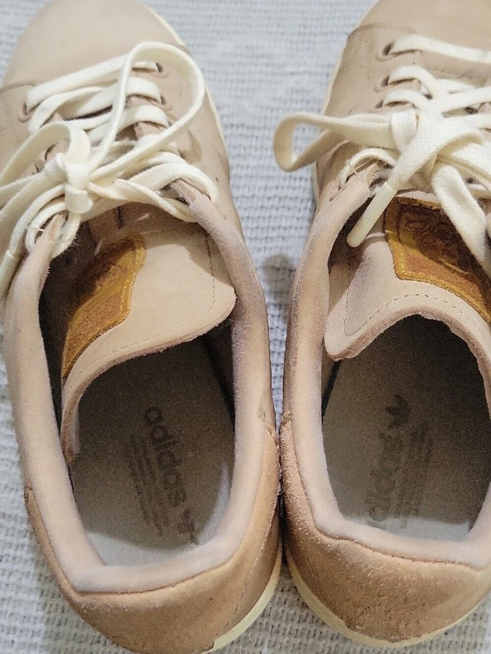 adidas Stan Smith Taupe Leather Sneakers  Lace Up Mens 6.5, Women 8 Y2K